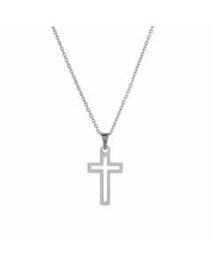 Simple Style Hollow Cross Titanium Steel Necklace Splicing Stainless Steel Necklaces