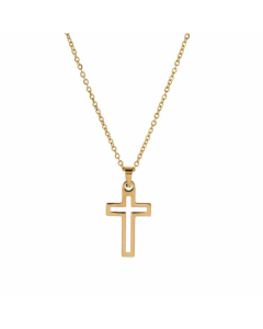 Simple Style Hollow Cross Titanium Steel Necklace Splicing Stainless Steel Necklaces