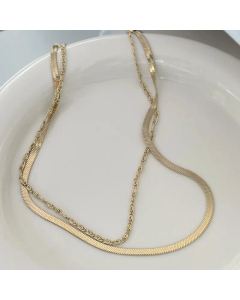 Fashion Solid Color Titanium Steel Double Layer Cannot Be Worn Separately Necklaces