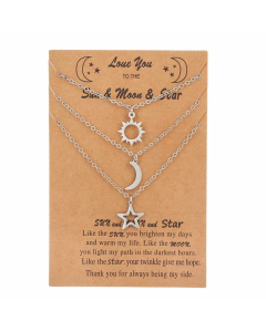 Fashion Sun Star Moon Stainless Steel Necklace Splicing Stainless Steel Necklaces 1 Set