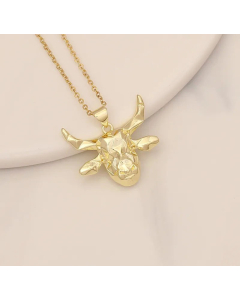 Fashion Inlay Zircon Stainless Steel Necklaces Cattle Stainless Steel Pendant Necklace Colorza