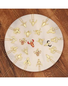 Fashion Inlay Zircon Stainless Steel Necklaces Cattle Stainless Steel Pendant Necklace Colorza