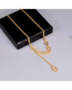 Fashion Patchwork Stainless Steel Necklaces Oval Titanium Steel Pendant Necklace 