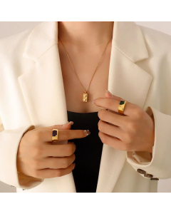 Fashion Building Block Titanium Steel Necklace Stainless Steel Necklaces