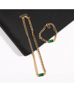 Fashion Square Titanium Steel Bracelets Choker Plating Stainless Steel Necklaces