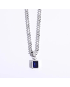 Retro Square Stainless Steel Necklace Plating Zircon Fine Necklaces 