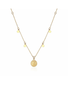 Fashion Round Portrait Titanium Steel Pendant Necklace Gold Plated Stainless Steel Necklaces