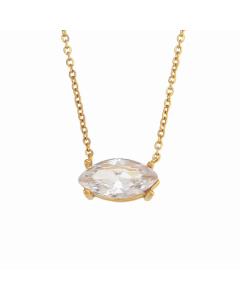 Sweet Solitaire Stainless Steel Necklace Inlaid Zircon Stainless Steel Necklaces