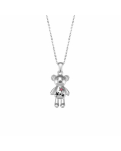 Cute Inlaid Zircon Stainless Steel Necklaces Bear Stainless Steel Necklace 