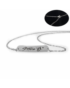 Casual Letter Square Stainless Steel Necklace Polishing Carving Stainless Steel Necklaces Colorza
