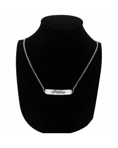 Casual Letter Square Stainless Steel Necklace Polishing Carving Stainless Steel Necklaces Colorza