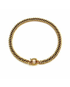 Plain Encrypted Chain Thick OT Buckle Curb Link Necklace Plating Stainless Steel Necklaces