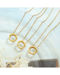 Fashion Hollow Pentagon Titanium Steel Necklace Plating Stainless Steel Necklaces