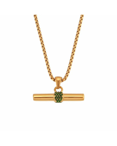 Fashion Inlaid Zircon Stainless Steel Necklaces Geometric Stainless Steel Necklace 