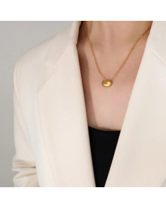 Non-Fading Bean Pendent Titanium Steel Necklace Plating Stainless Steel Jewelry 