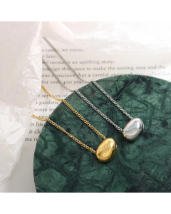 Non-Fading Bean Pendent Titanium Steel Necklace Plating Stainless Steel Jewelry 