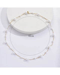 Luxurious Pearl Stainless Steel Necklaces Geometric Stainless Steel Pendant Necklace Colorza