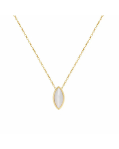 Simple Style Inlay Shell Stainless Steel Necklaces Geometric Titanium Steel Pendant Necklace