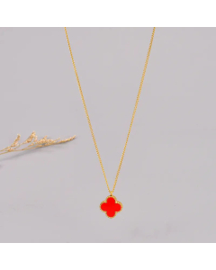 Classic Double Side Four Leaf Clover Titanium Steel Pendant Necklace Plating Stainless Steel Necklaces