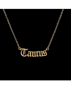 Fashion Letter Plating Stainless Steel Necklaces 12 Constellation Stainless Steel Pendant Necklace 