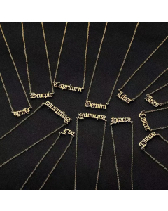 Fashion Letter Plating Stainless Steel Necklaces 12 Constellation Stainless Steel Pendant Necklace 