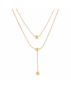Double-Layer Geometric Tassel Titanium Steel Necklace Plating Stainless Steel Necklaces