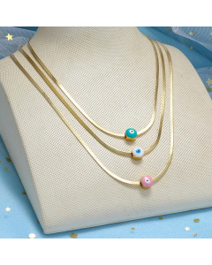 Fashion Plating Stainless Steel Necklaces Round Devil's Eye Stainless Steel Necklace 