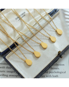 Simple Style Plating Stainless Steel Necklaces Water Droplets Titanium Steel Necklace 