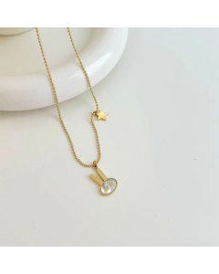 Cute Rabbit Star Stainless Steel Titanium Steel Necklace Plating Stainless Steel Necklaces