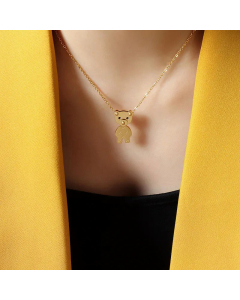 Cute Bear Titanium Steel Necklace Plating Stainless Steel Necklaces