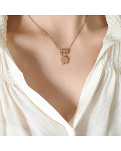 Cute Bear Titanium Steel Necklace Plating Stainless Steel Necklaces