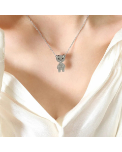 Cute Bear Titanium Steel Necklace Plating Stainless Steel Necklaces