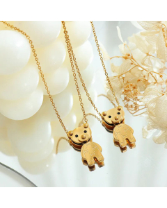 Cute Bear Titanium Steel Necklace Plating Stainless Steel Necklaces