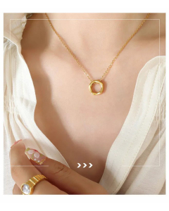 Simple Style Plating Stainless Steel Necklaces Pentagon Titanium Steel Necklace 