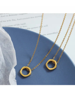 Simple Style Plating Stainless Steel Necklaces Pentagon Titanium Steel Necklace 