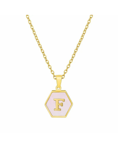 Modern Style Hexagon Letter Stainless Steel Necklace Plating Stainless Steel Necklaces