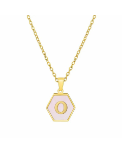 Modern Style Hexagon Letter Stainless Steel Necklace Plating Stainless Steel Necklaces