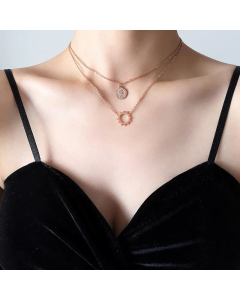 Fashion Portrait Round Hollow Out Stainless Steel Necklaces Titanium Steel Necklace 