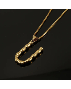 Fashion 26 Letter Pendant Titanium Steel Necklace Stainless Steel Necklaces