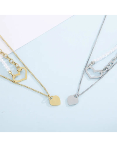 Fashion Layered Necklaces Heart Shape Titanium Steel Plating Stainless Steel Necklaces