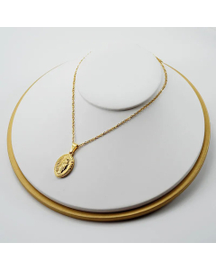 Ethnic Style Gold Plated Stainless Steel Necklaces Oval Titanium Steel Necklace 