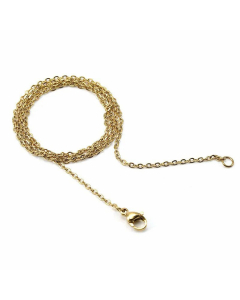 Plain O-Shaped Chain Stainless Steel Necklace Solid Color Gold Plated Stainless Steel Necklaces