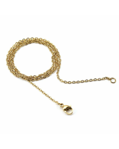 Plain O-Shaped Chain Stainless Steel Necklace Solid Color Gold Plated Stainless Steel Necklaces