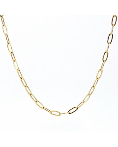 Plain Paper Clip Chain Solid Color Plated Stainless Steel Necklaces