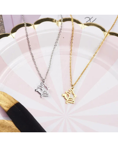 Cute Cartoon Pikachu Titanium Steel Pendant Necklace Gold Plated Hollow Out Stainless Steel Necklaces