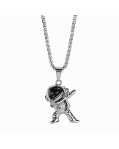 Hip-Hop Gold Plated Stainless Steel Necklaces Astronaut Titanium Steel Pendant Necklace