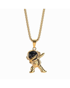 Hip-Hop Gold Plated Stainless Steel Necklaces Astronaut Titanium Steel Pendant Necklace