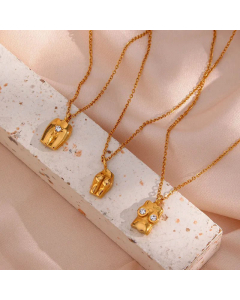 Fashion Feminist Ass Body Pendant Necklace Plating Zircon Fine Necklaces 