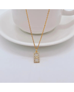 Fashion Square Star Titanium Steel Necklace Plating Zircon Stainless Steel Necklaces