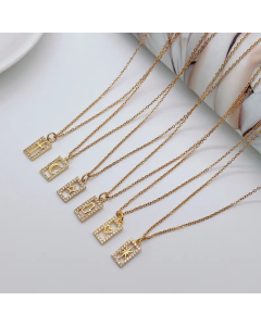 Fashion Square Star Titanium Steel Necklace Plating Zircon Stainless Steel Necklaces
